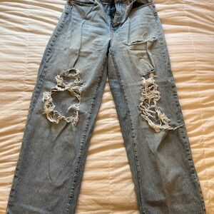 Wild Fable Light Blue Distressed Straight Leg Jeans